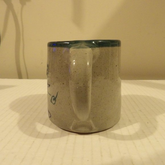 + Great Bay Pottery 4" Blue Green Gray Harvard 14oz. Coffee Mug - Picture 4 of 6